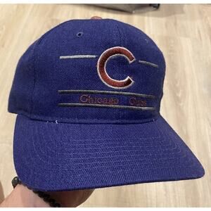 Vintage Chicago Cubs Hat Cap Snapback Split Bar The Game Blue MLB Baseball Wool